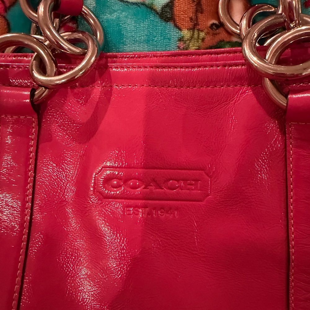 Coach Vibrant Pink Leather Shoulder Bag